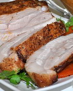 Свиная грудинка, запеченная с пивом