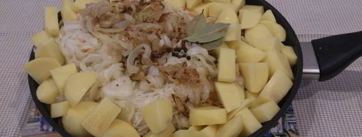 свинина с картофелем и квашеной капустой. Шаг 5