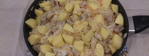свинина с картофелем и квашеной капустой. Шаг 6