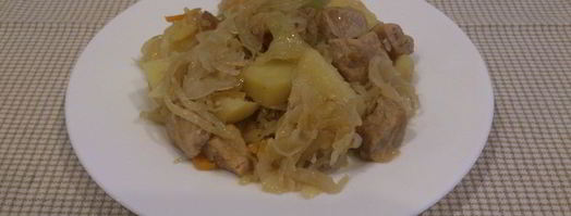 свинина с картофелем и квашеной капустой. Шаг 7