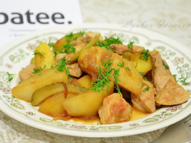 Рецепт свинины, тушеной с овощами