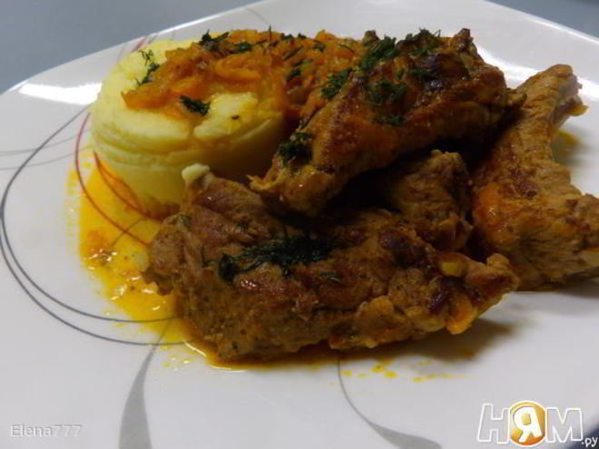 Рецепт свиных ребрышек, тушеных в мультиварке