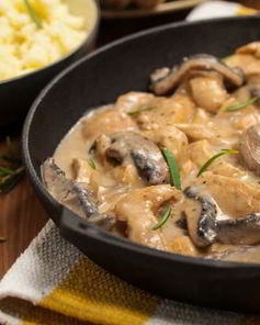 Телятина с грибами в сливочном соусе