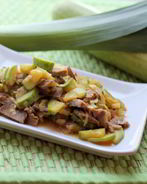 Телятина с кабачком и пореем