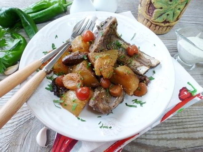 Рецепт цимеса с бараниной и сухофруктами