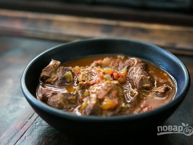 Рецепт тушеной баранины с овощами