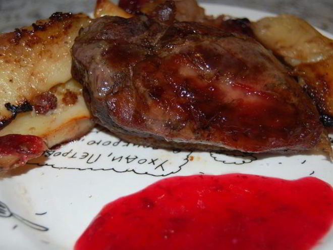 Рецепт утки под клюквенно-имбирным соусом