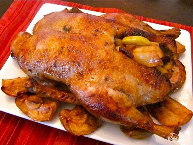 Рецепт утки с яблоками