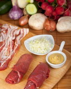 Эскалоп из индейки фаршированный шпинатом и моцареллой