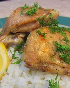 Запеченные куриные бедрышки с тимьяном и оливковым маслом