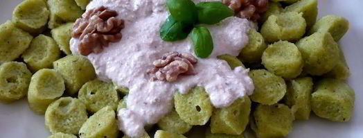 ньокки с базиликом под соусом из грецкого ореха. Шаг 5