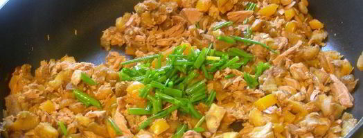 баклажаны, фаршированные тунцом и сладким перцем. Шаг 4