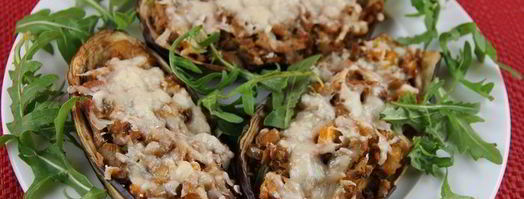 баклажаны, фаршированные тунцом и сладким перцем. Шаг 6