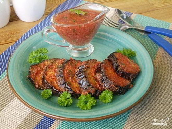 Рецепт баклажанов под соусом