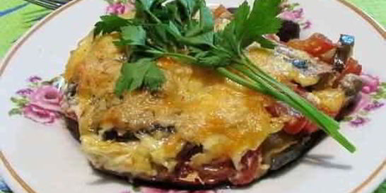 Баклажаны с грибами
