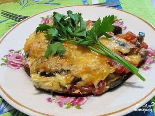 Рецепт баклажанов с грибами