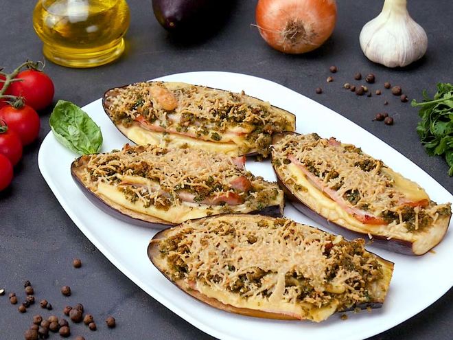 Рецепт баклажанов с ветчиной и пармезаном