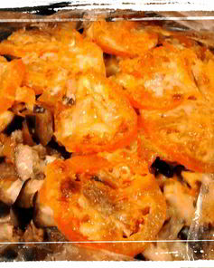 Баклажаны запеченные в рукаве с куриным филе