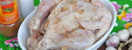 фаршированная курица с патиссонами в рукаве. Шаг 5