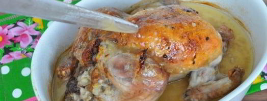 фаршированная курица с патиссонами в рукаве. Шаг 15