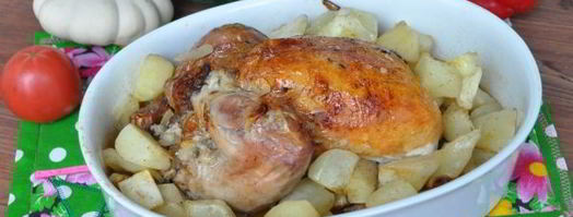 фаршированная курица с патиссонами в рукаве. Шаг 16