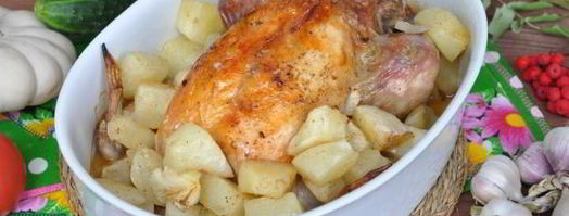 фаршированная курица с патиссонами в рукаве. Шаг 18