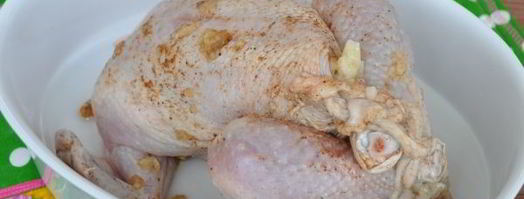 фаршированная курица с патиссонами в рукаве. Шаг 11