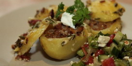 Фаршированный картофель грибами