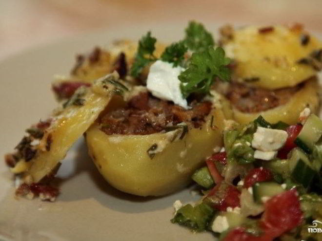 Рецепт фаршированного картофеля грибами