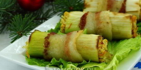 Фаршированный лук-порей