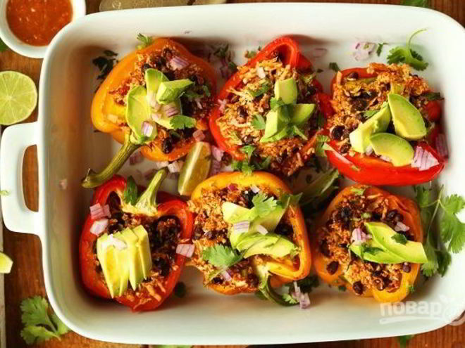 Рецепт фаршированных перцев без мяса