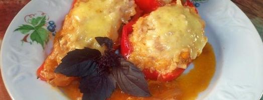 фаршированные перцы с сыром на сковороде. Шаг 4