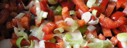 фасоль с луком-пореем и сладким перцем. Шаг 3