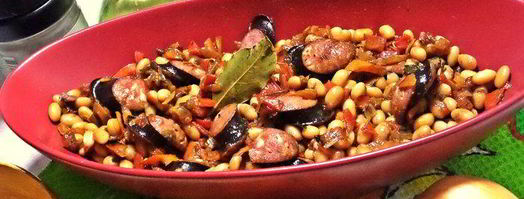 фасоль с овощами и колбасками. Шаг 11