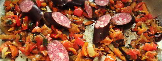 фасоль с овощами и колбасками. Шаг 6