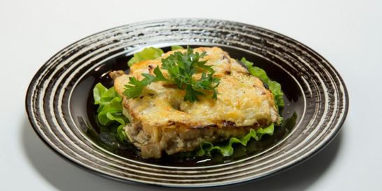 Гратен из сельдерея с грибами