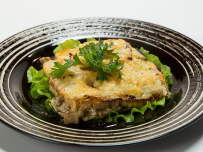 Рецепт гратен из сельдерея с грибами