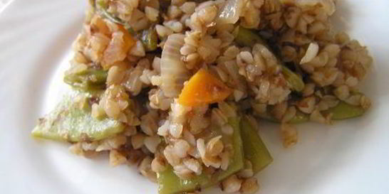 Гречотто с молодой стручковой фасолью