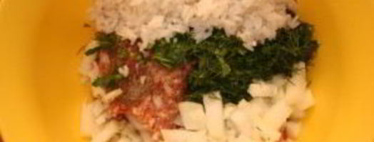 кабачки с фаршем и рисом. Шаг 2