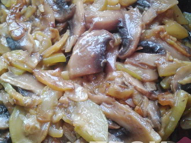 Рецепт кабачков с грибами