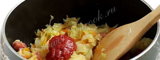 капуста тушеная с колбасой. Шаг 8