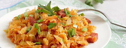 капуста тушеная с колбасой. Шаг 10