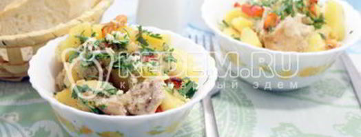 картофель запеченный с курицей в горшочке. Шаг 9