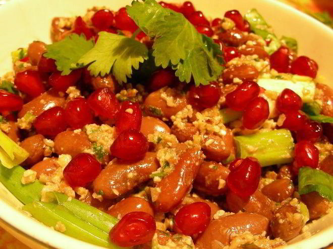 Рецепт лобио с гранатом и грецкими орехами