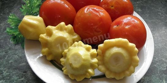 Патиссоны с помидорами