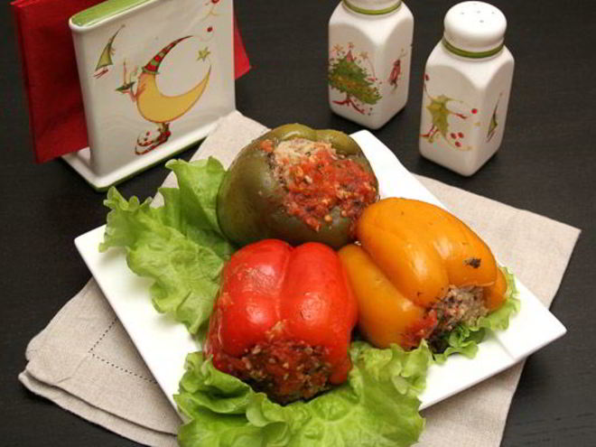 Рецепт перца фаршированного мясом и рисом