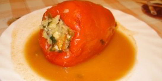 Перец, фаршированный рыбой