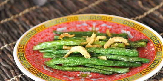 Спаржевая фасоль жареная