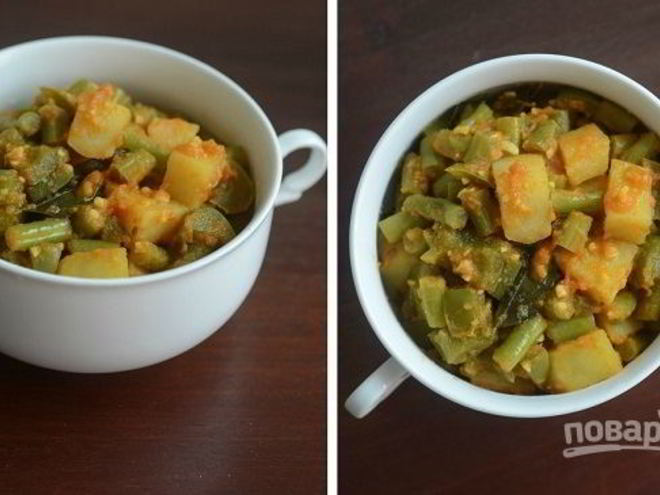 Рецепт стручковой фасоли с картофелем