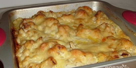 Цветная капуста с сыром запеченная